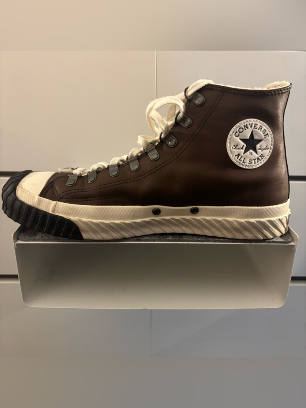 Converse Brown High-Top Sneakers with White Accents